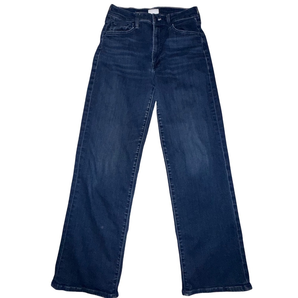 MOTHER The Rambler Zip Ankle Jeans 27 Blue Dark Wash High Rise Straight Leg